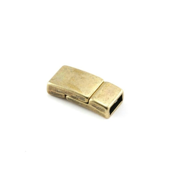Fermoir magnétique rectangle 17x8.5mm trou 5 mm bronze - Photo n°1