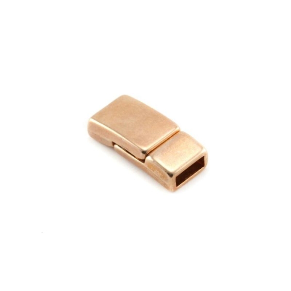 Fermoir magnétique rectangle 17x8.5 mm  trou 5 mm  rose gold - Photo n°1