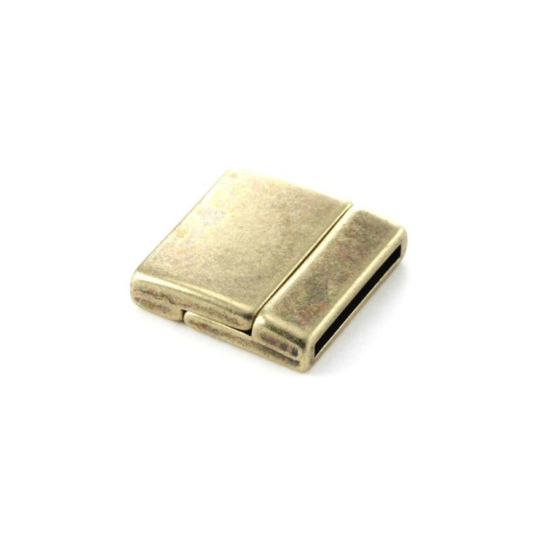 Fermoir magnétique carré 25x6 mm bronze (trou 20mm) - Photo n°1