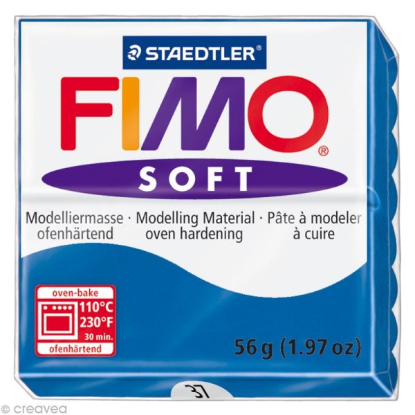 Pâte Fimo soft Bleu Océan 37 - 56 gr - Photo n°1