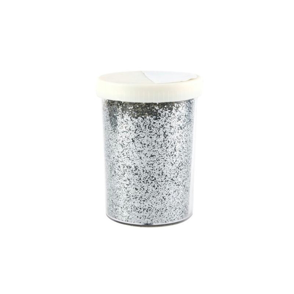 Pot 115grs poudre Glitter 0.6 mm argenté - Photo n°1