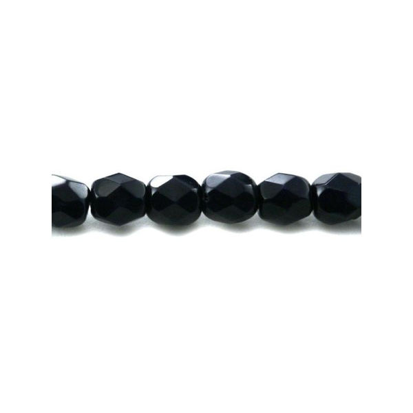 Perle facette en verre 4 mm noir x10 - Photo n°1