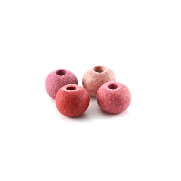 Perles céramique ronde camaïeu rouge mat x10 - Photo n°1