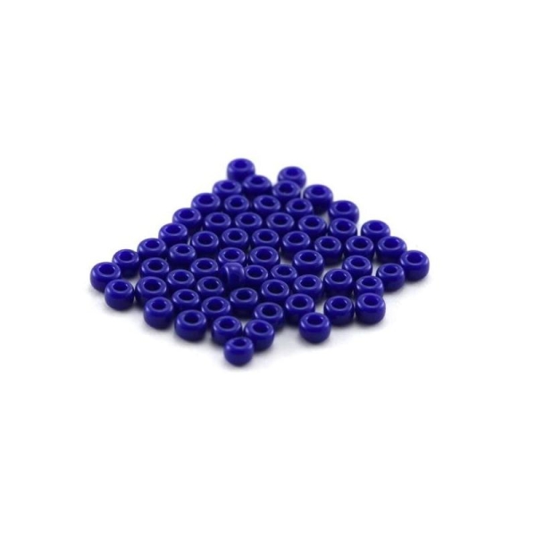 10 G (+/- 875 perles) rocaille 11/0 bleu foncé opaque n°414 - Photo n°1
