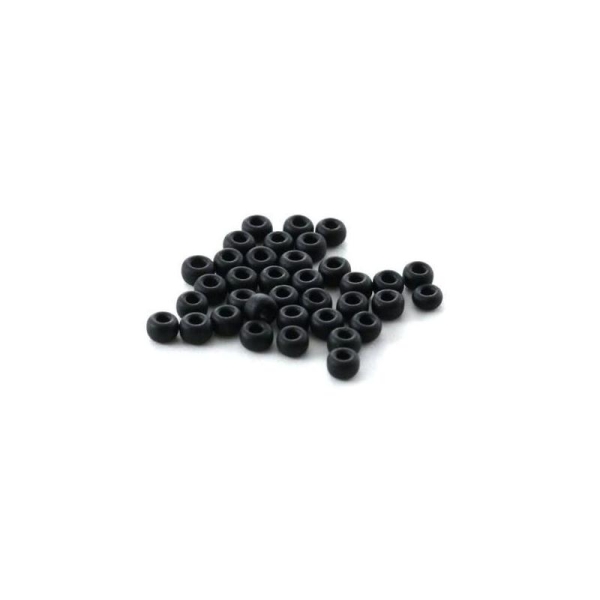 10 G (+/- 875 perles) rocaille 11/0 noir mat n°401F - Photo n°1
