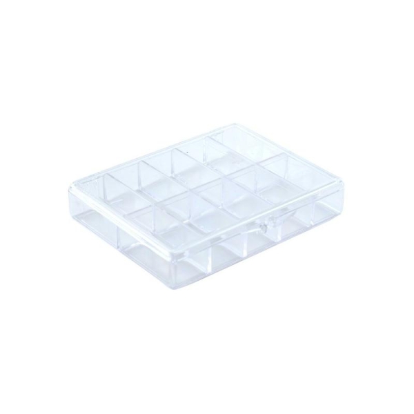 Boîte rangement plexiglas 10 cases 11.9x9.3x2.3 cm - Photo n°1