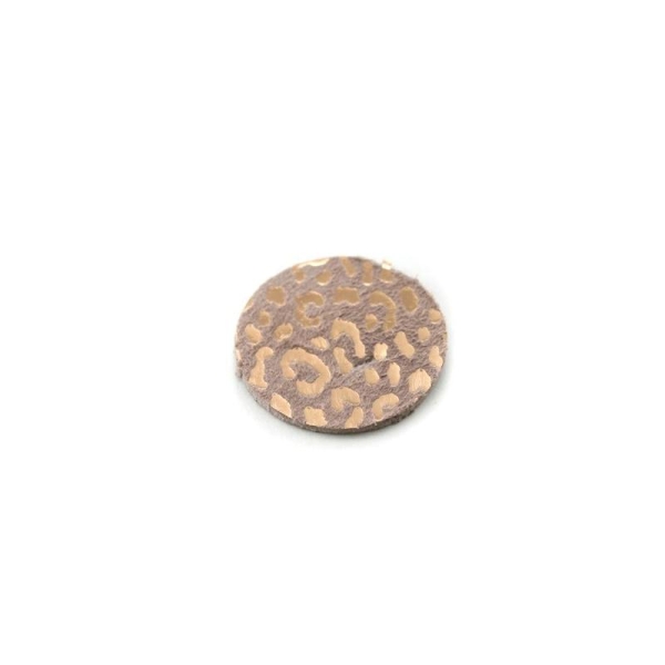Rond de cuir léopard rose gold 24 mm - Photo n°1