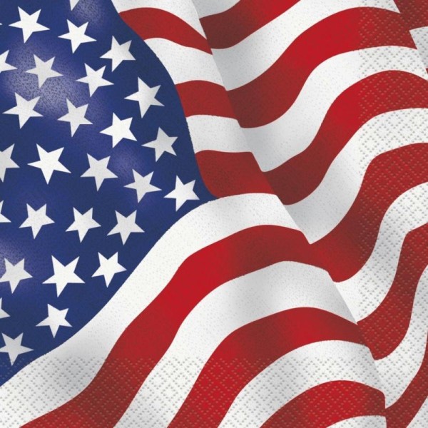 16 serviettes drapeau américain american flag 33cmX33cm USA - Photo n°1