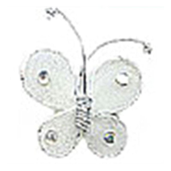 Sachet de 12 petits papillons blanc autocollants - Photo n°1