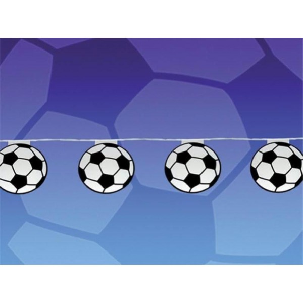 Guirlande 15 fanions ballons de foot Papier traité 5 mètres - Photo n°1