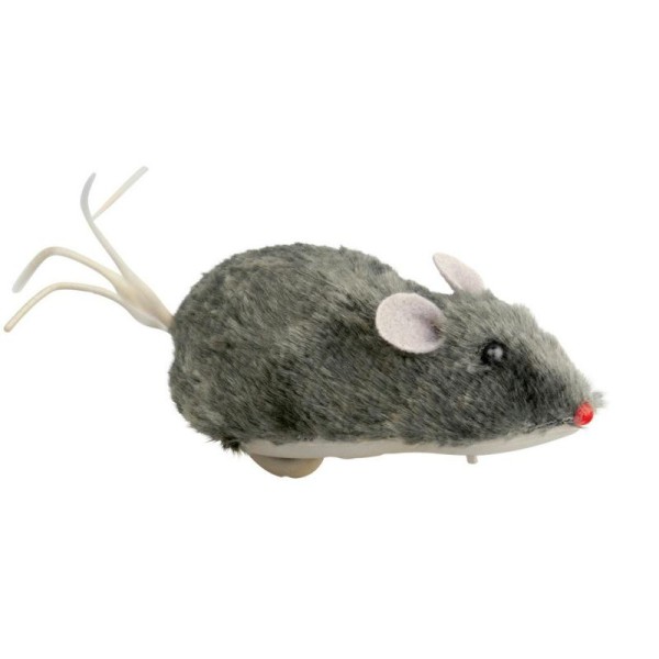 Souris grise en peluche Petit rat à remontoir - Photo n°1