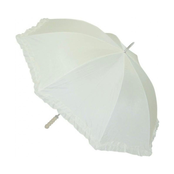 Ombrelle du Bonheur Parapluie de mariage tissu blanc - Photo n°1