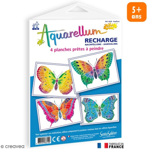 Recharge Aquarellum Junior - Papillons - 4 tableaux - Photo n°1