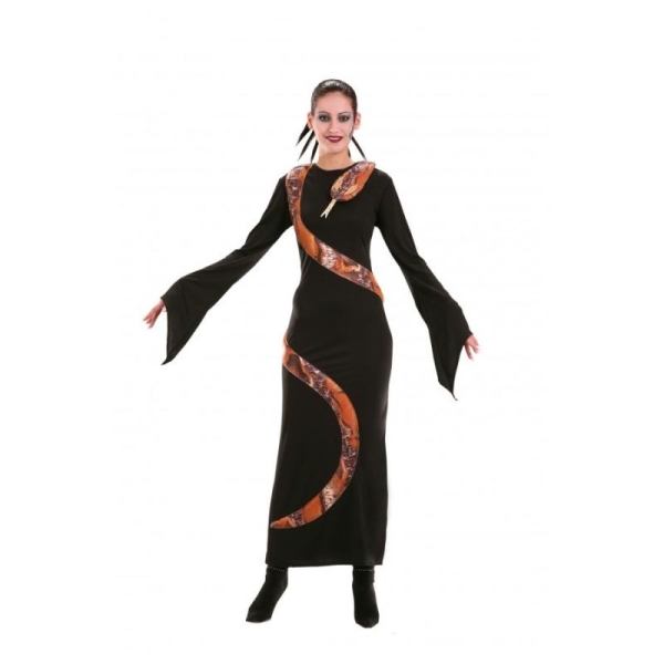 Robe noire avec serpent imitation naturel taille 38 - Photo n°1