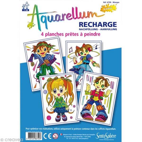 Recharge Aquarellum Junior Mangas x 4 dessins - Photo n°1
