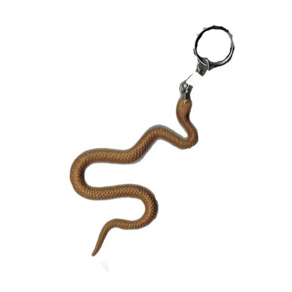 porte clef Serpent beige ocre 9 cm en plastique - Photo n°1