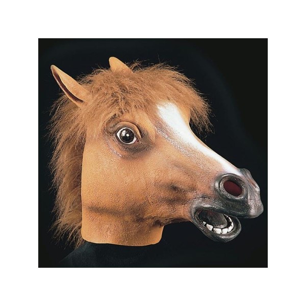 Masque de cheval souple en latex avec crinière - Photo n°1