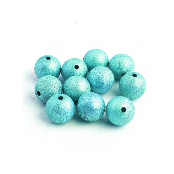 10x Perles Stardust 12mm TURQUOISE - Photo n°1