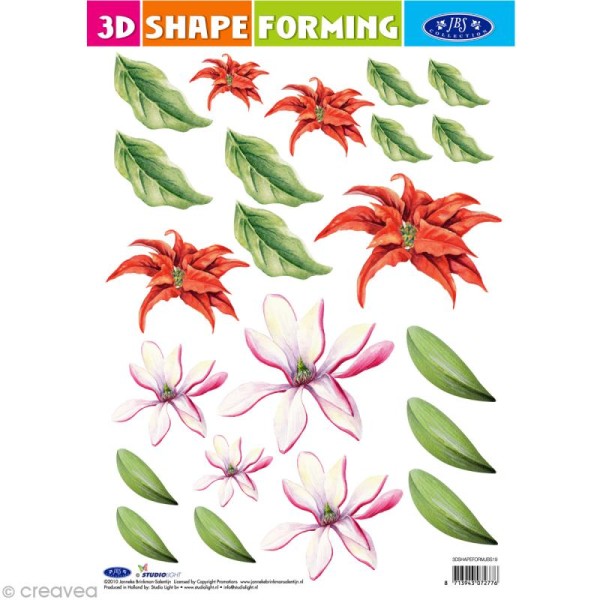 Shape forming 3D - Fleur - Fleur blanche et rouge - Photo n°1
