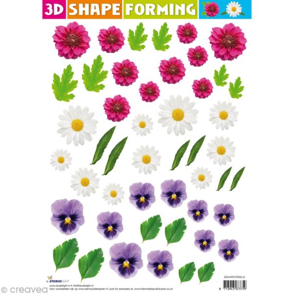 Shape forming 3D - Fleur - Violette et marguerite - Photo n°1