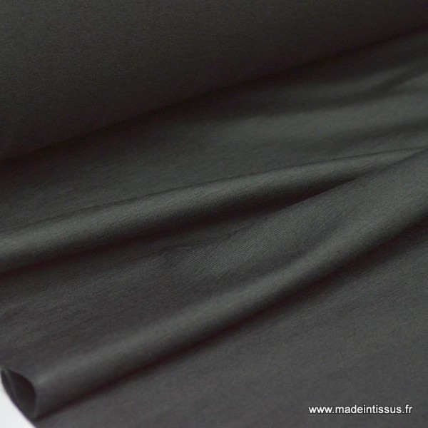 Tissu JERSEY coton élasthanne noir  - Oeko tex - Photo n°1