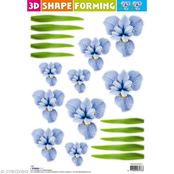 Shape forming 3D - Fleur - Iris bleu - Photo n°1