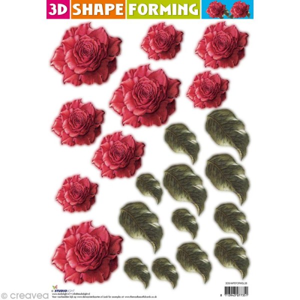Shape forming 3D - Fleur - Rose rouge - Photo n°1