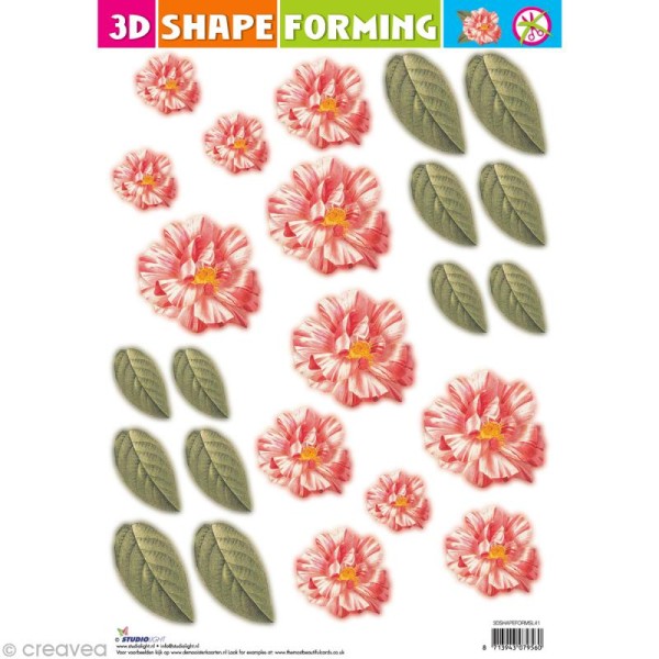 Shape forming 3D - Fleur - Fleur rose et blanche - Photo n°1