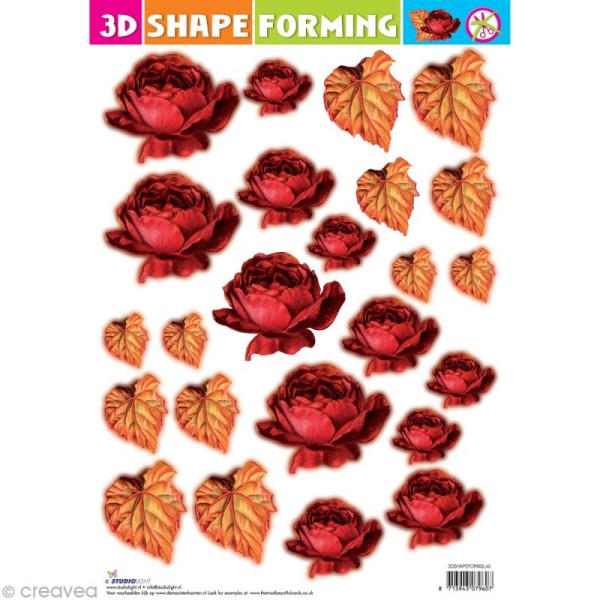 Shape forming 3D - Fleur - Rose rouge d'automne - Photo n°1