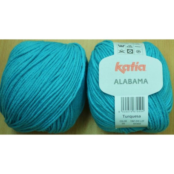 Alabama couleur turquoise Coton Katia - Photo n°1