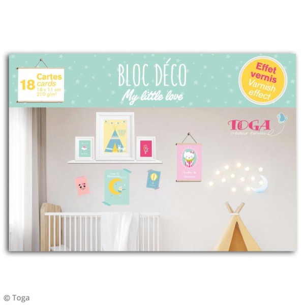 Bloc Déco cartes murales - My little love - 16 x 11 cm - 18 feuilles - Photo n°1
