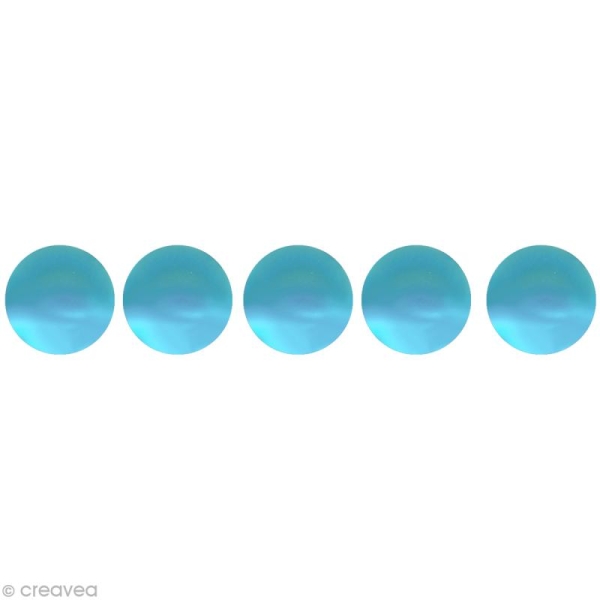 Demi perle givrée 5 mm turquoise x 60 - Photo n°1