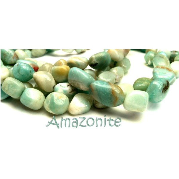 Amazonite pierre perles gemmes x 5 pcs - Photo n°1