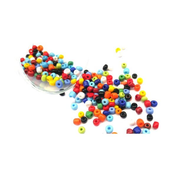20 Gr,Multicolore,Mini rocailles,perles rocailles,4mm 6/0 - Photo n°1