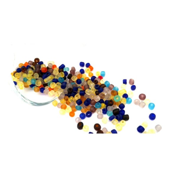 20 Gr,Multicolore Givrée,Mini rocailles,perles rocailles,4mm 6/0 - Photo n°1
