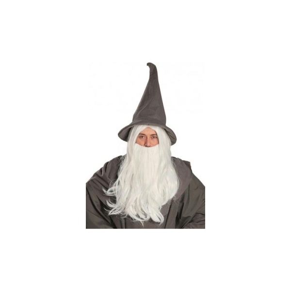 Perruque magicien avec barbe adulte Taille:Unique - Photo n°1
