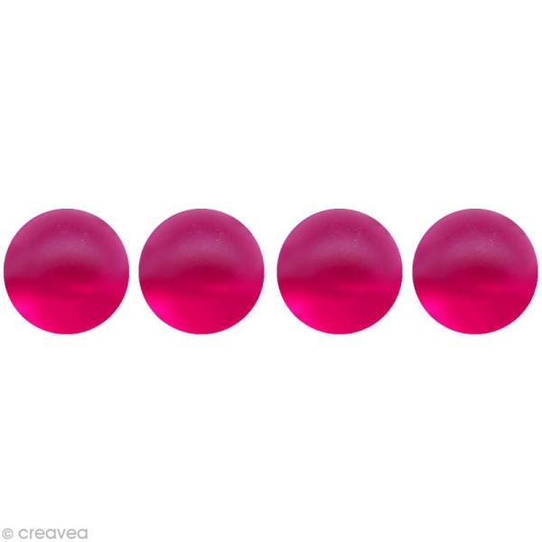 Demi perle givrée 6 mm rose foncé x 48 - Photo n°1