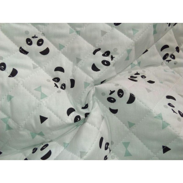 Tissu matelassé panda - Photo n°1