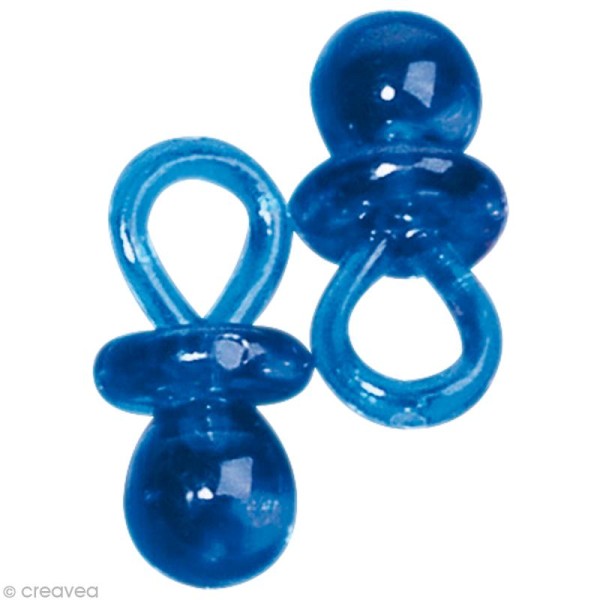 Pendentif en plastique Tétine Garçon Bleu clair x 10 - Photo n°1