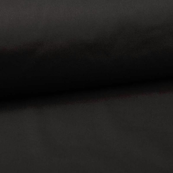 Tissu popeline coton uni - Noir - Photo n°1