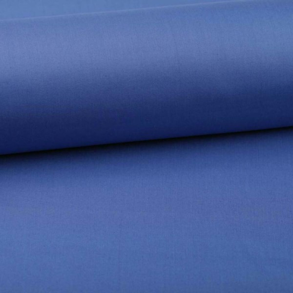 Tissu popeline coton uni - Bleu roi - Photo n°1