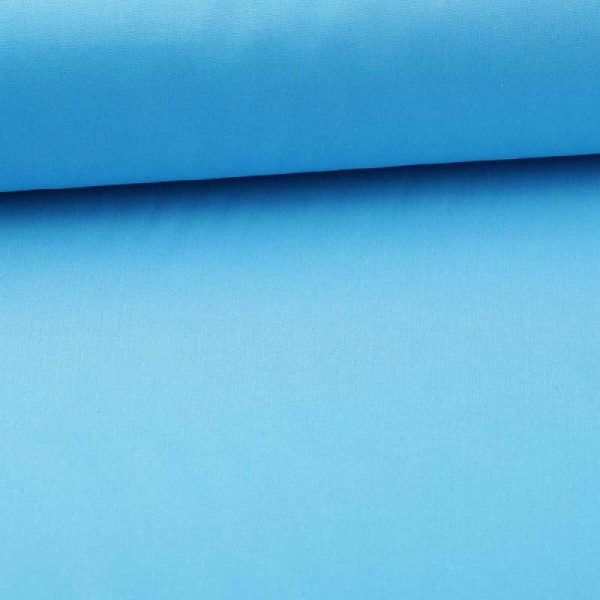 Tissu popeline coton uni - Bleu turquoise - Photo n°1