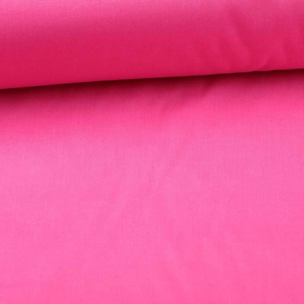 Tissu popeline coton uni - Rose fuchsia - Photo n°1
