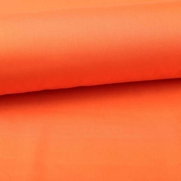 Tissu popeline coton uni - Orange carrot - Photo n°1