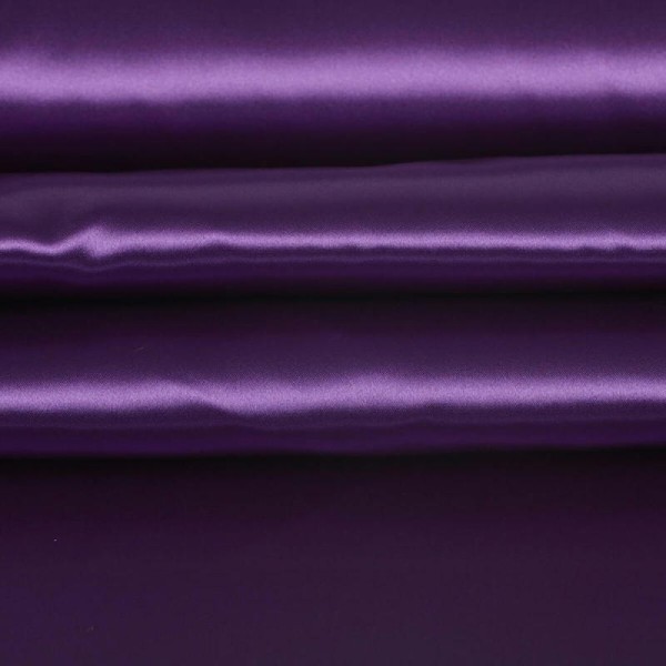 Tissu satin uni - Violet - Photo n°1