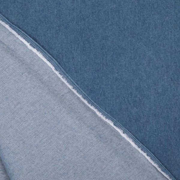 Tissu jean uni 100% coton - Bleu - Photo n°1