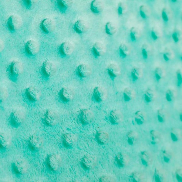 Tissu minky à pois  - Vert d'eau- Par 50cm - Photo n°1
