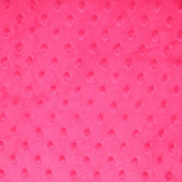 Tissu minky à pois - Rose pivoine - Oeko-Tex® - Photo n°1