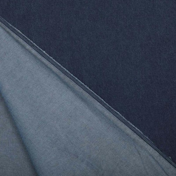 Tissu jean brut uni 100% coton - Bleu - Photo n°1