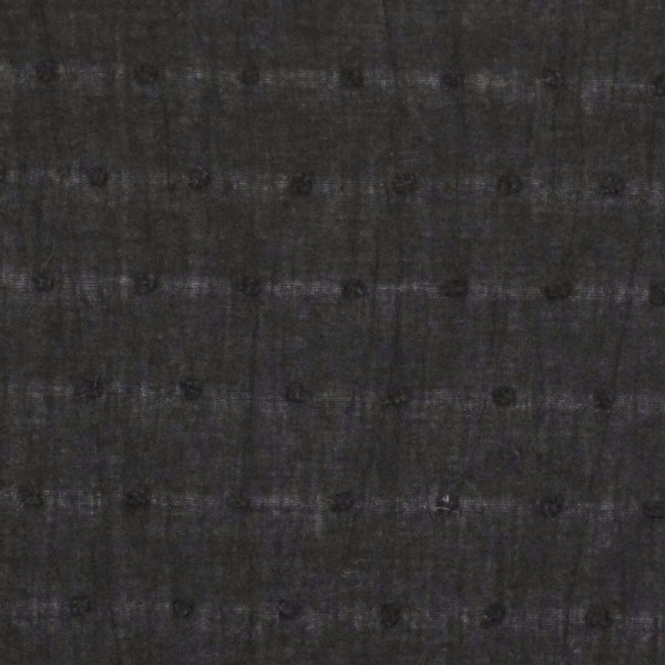Tissu coton plumetis uni - Noir - Photo n°1